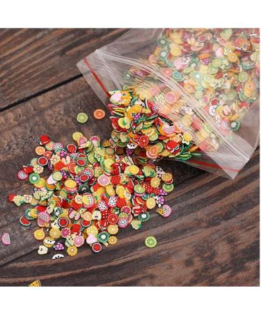 TOSSPER 1000 Pcs 3D Polymer Clay Tiny Fruit Slices - Nail Art DIY Design Wheel Decorations - Buy Online on GoSupps.com