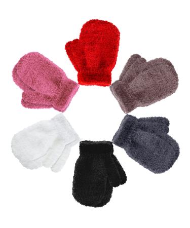 6 Pairs Kids Magic Stretch Mittens Toddler Thermal Mittens Winter Warm Baby Mittens Gloves for Boys Girls 1-4 Years Mixed Color