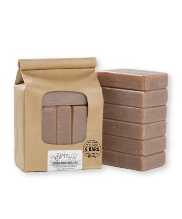 Cinnamon Orange Natural Soap (smooth + pure essential oils) 6 Bar Value Bag. Palm Free.