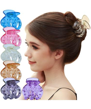 RC ROCH 6 Pumpkin clamp Octopus spider for women with interlocking teeth solid handle of high -quality claw clamping hair clip girl medium transparent multifolitis