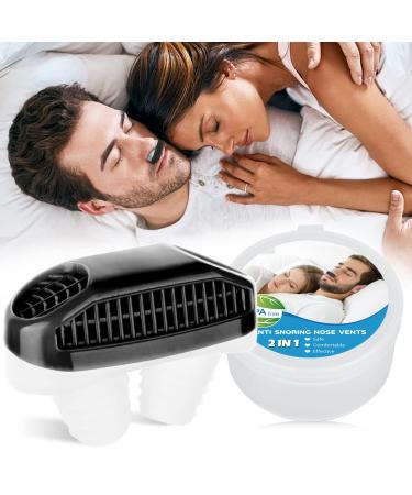 Anti Snoring Devices Upgrade 2 in 1 Nose Air Purifier Nasal Vents Plugs Clip Snoring Reduce for CPAP Users Stoppers for Women Men Snore Stop Snoring Sleep Aid Snore Reducing for Better Sleep