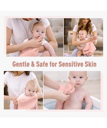 YOOFOSS 10-Pack Cotton Baby Spitting Towels | 27x50 cm Absorbent Diapers & Washcloths for Newborns - Soft Meat Pink - Buy Online on GoSupps.com