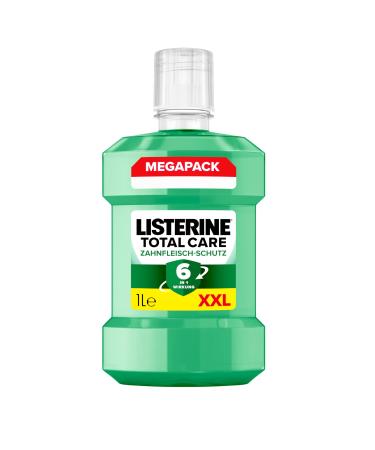 Listerine Total Care Care Protection (1000 ml) protective mouthwash against gum problems with 6 in 1 effect antibacterial mouthwash strengthens the teeth up to 24h fresh breath 1 l (1 Pack)