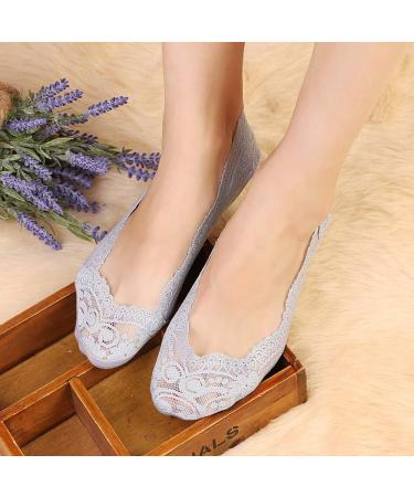 Yangwen Women's Invisible Lace Boat Socks - 5 Pairs of Slippery Elastic Ultra-Thin F lings in 5 Colors - Buy Online on GoSupps.com