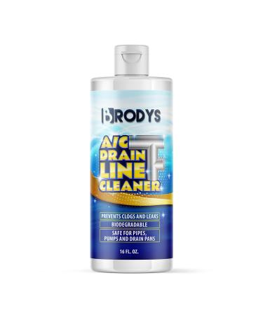 Brodys - A/C HVAC Drain Line Cleaner, 16oz Bottle, 2 MONTH SUPPLY, (Great to use at home, in the office, at restaurants and large commercial buildings) A/C Drain Cleaner - Buy Online on GoSupps.com