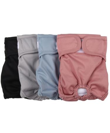 Joydaog diapers for bitches for small dogs 4 pieces reusable premium belly wrap size XS X-Small (Pack of 4) 4 classic colors