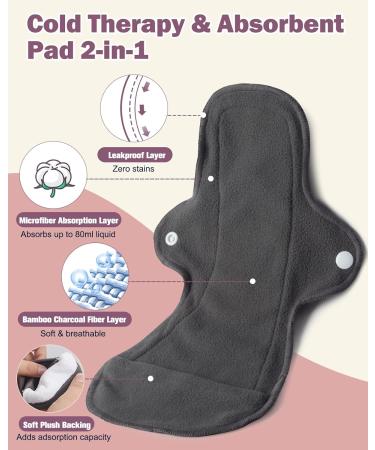 Perineal Ice Packs for Postpartum Pain Relief - Reusable Hot & Cold Pads for Pregnancy & Hemorrhoids - Includes 2 Ice Packs with 4 Washable Sleeves - 6 PCS - Buy Online on GoSupps.com