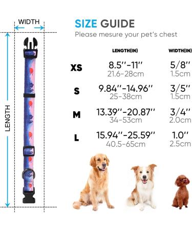 Heele Adjustable Dog Collar for Small & Medium Puppies - Comfort & Style in Purple Sunset (XS: 21.6-28cm) - Buy Online on GoSupps.com