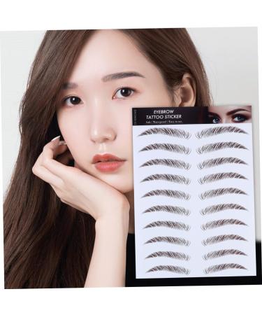 FRCOLOR 8 Pcs Eyebrow Stickers Black Makeup Eyebrow Transfer Tattoos Artificial Eyebrow 4d Make up Mold - Buy Online on GoSupps.com