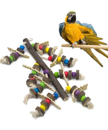 Chikanb 7-Pack Parrot Toys African Grey Parrots Swing Chewing Hanging Toy Colorful Bell Hammock Ladder Perch Platform Chewing Toys for Parakeets Cockatiels Macaws Love Birds Finches Little Birds - Buy Online on GoSupps.com