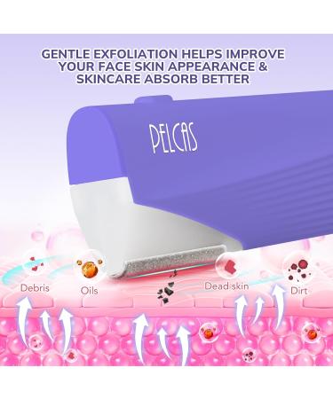 PELCAS Electric Dermaplaning Tool with LED Light - Mini Facial Razor 3 Speeds for Peach Fuzz & Exfoliation - At Home Hair Removal System for Women - 6 Blades BV18-712 Purple - Buy Online on GoSupps.com