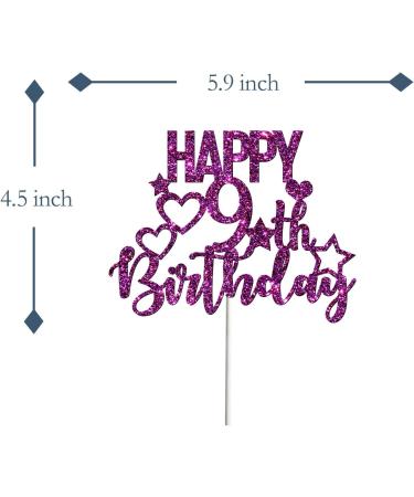 Tenhaisi Glitter Purple Happy 9th Birthday Cake Topper 9 and Fabulous Cake Topper - Birthday Party Decoration - 9 Years Birthday/Wedding Anniversary Party Supplies - Buy Online on GoSupps.com