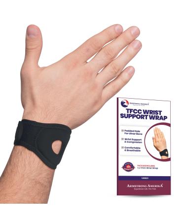 Wrist Wrap Compression Wrist Brace For TFCC Tears | Carpal Tunnel Pain & Tendonitis Relief | Padded Hole For Ulnar | Wrist Support For Working Out | Wrist Wraps for Men Women | Fits Both Wrists LARGE