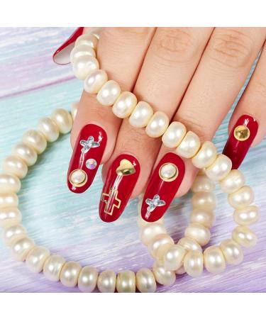 FRCOLOR Nail Art Accessories Nail Stickers 9 Boxes Nail Nail art Studs nail Rivets Studs gold nail studs Art Rivet 3D Nail Art Stickers Nail Accessories 6.8X6.8X0.8CM Gold Silver White - Buy Online on GoSupps.com