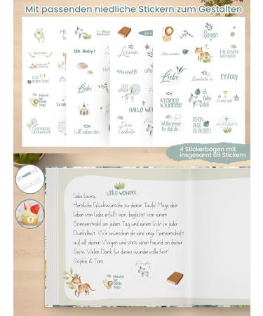 High-Quality Guest Book for Baptism - Perfect Gift for Young Girls & Godchildren | 96 Pages for Photos & Congratulations | Elegant Baptism Decoration in Blue - Buy Online on GoSupps.com