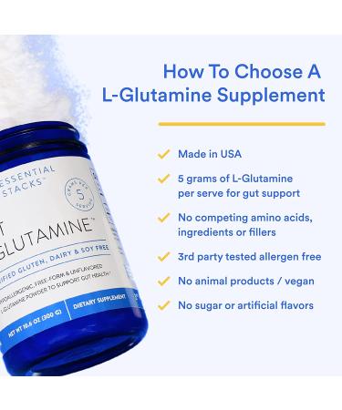 Gut L-Glutamine Powder for Gut Health - Non-GMO & Vegan - Made in USA - Buy Online on GoSupps.com