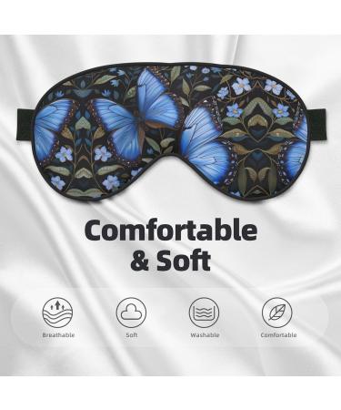 SSIMOO Blue Butterflies Sleep Mask - Adjustable Breathable & Fashionable Eye Mask for Comfortable Sleep - International Shipping Available - Buy Online on GoSupps.com
