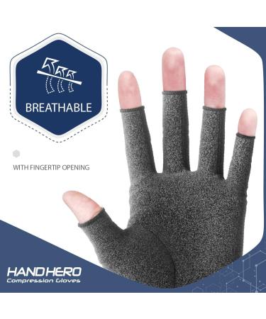 Hand Hero Arthritis Compression Gloves - Fingerless Support for Men and Women - Pain Relief for Rheumatoid Osteoarthritis Typing Knitting - Buy Online on GoSupps.com