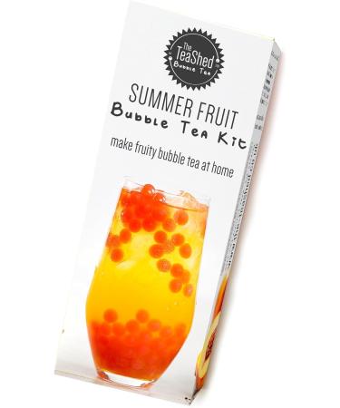 Summer Fruit Bubble Tea Kit | Fruit Boba Tea Set Includes Peach Syrup Strawberry Popping Boba Tea Bag and Paper Straw | by THE TEASHED Summer Fruits - Buy Online on GoSupps.com