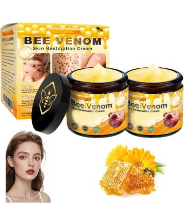 Bee Venom Skin Restoration Cream - Bee Venom Skin Treatment Effectively Wrinkle Reducing Blemishes Bee Venom Comprehensive Moisturizer Repair All In One Cream for All Skin Types(2PCS)
