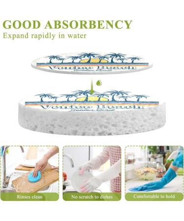 3-Pack Cleaning Kitchen Sponges Oval Venice Beach Kitchen Cellulose Dishwashing Wood Pulp Cotton - Buy Online on GoSupps.com