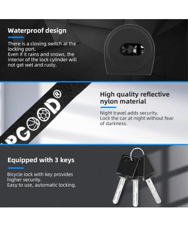 SPGOOD Bike Lock with 3 Keys - High-Safety Anti-Theft 90cm Chain Lock for Bicycle E-Scooter E-Bike MTB Motorcycle & Cargo Bike - Waterproof & Durable - Buy Online on GoSupps.com