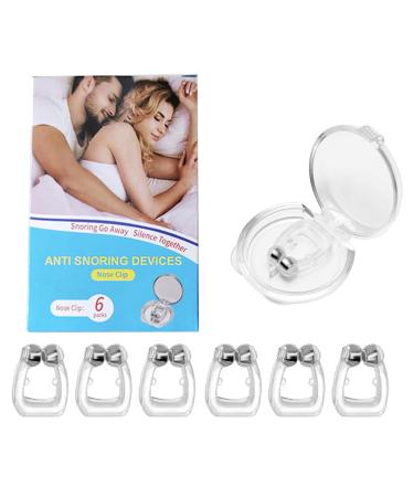 Anti Snoring Devices - Silicone Magnetic Anti Snoring Nose Clip Snoring Solution - Comfortable Nasal to Relieve Snore Stop Snoring for Men and Women (6 PCS)