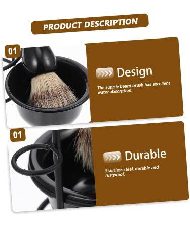 Minkissy Beard Shaving Set for Men - Complete Shaving Brush Shell Holder & Stirring Bowl - Premium ABS Grooming Kit - Buy Online on GoSupps.com