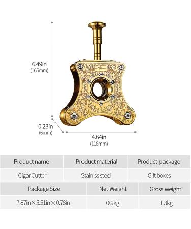 PENNY73 Desktop Bronze Carving Cigar Cutter Stainless Steel Cutting Smoking Metal Large Cigar Accessories Tobacco Scissor Guillotine - Buy Online on GoSupps.com