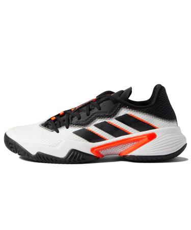 adidas Men's Barricade 12 Racquetball Shoe 8 White/Core Black/Solar Red