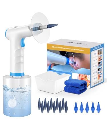 Ear Wax Removal Earwax Removal Electric Irrigation Cleaner - Earwax Rinse Cleaning Ear Kit Ear Wax Washer Lavage Earwax Flushing Tool Electric Otoclears Earigator System with 15 Disposable Tips W30-15pcs