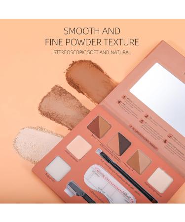 LXZJJM 9-in-1 Eyebrow Powder Palette Waterproof and Sweat-proof Eyebrow Stamp Kit for Natural Brow Contouring and Shaping Includes Mirror Dual-Ended Brow Brush 10 Brow Stencils Brow Scissors - Buy Online on GoSupps.com