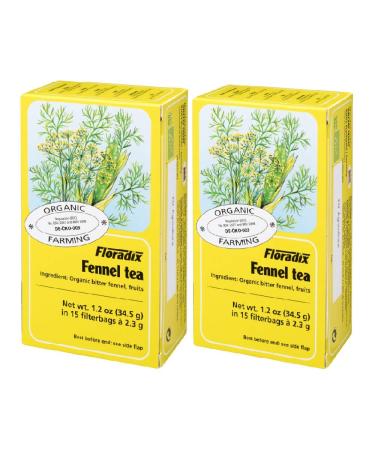 Floradix Floradix Organic Fennel Herbal Tea - 2 x 15 sachets - Pack of 2