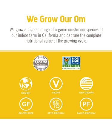 Om Mushrooms Lion's Mane Superfood - 667mg, 180 Vegan Capsules for Cognitive Health - Buy Online on GoSupps.com