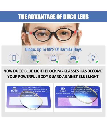 Duco Blue Light Blocking Glasses for Kids | Anti-Glare Gaming Glasses for Boys & Girls (Ages 5-10) - K026 Black Red - Buy Online on GoSupps.com