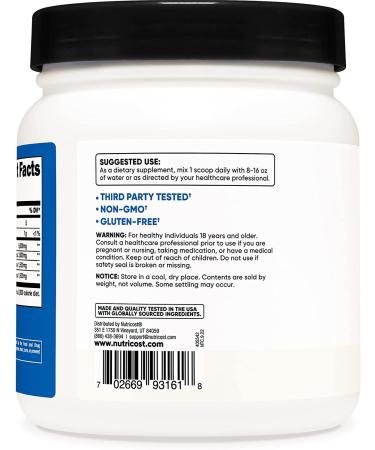 Nutricost BCAA Powder 2:1:1 (Unflavored) 90 Servings - Branched Chain Amino Acids Unflavored 90 Serv - Buy Online on GoSupps.com
