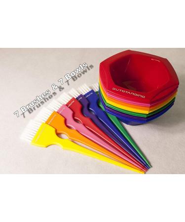 7-Color Professional Hair Coloring Set with Rainbow Dye - Includes Brush, Bowl, and Key Tube Squeezer - Great Gift Idea - Buy Online on GoSupps.com