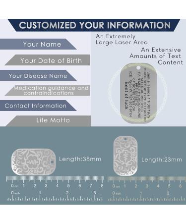 Custom Medical Alert Necklace Dog Tag Personalized Stainless Steel ID Jewelry for Men & Women | Engraved Emergency Identification - Buy Online on GoSupps.com