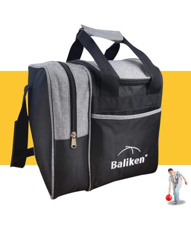 BALIKEN Single Bowling Ball Tote Bowling Bag - Holds One Bowling Ball, One Pair of Bowling Shoes Up to Mens 12 Shoes Grey