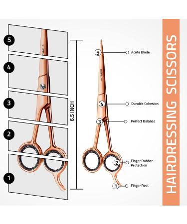 Utopia Care 6.5 Hairdressing Scissors - Premium Stainless Steel Salon Shears in Rose Gold for All Ages & Pets - Buy Online on GoSupps.com