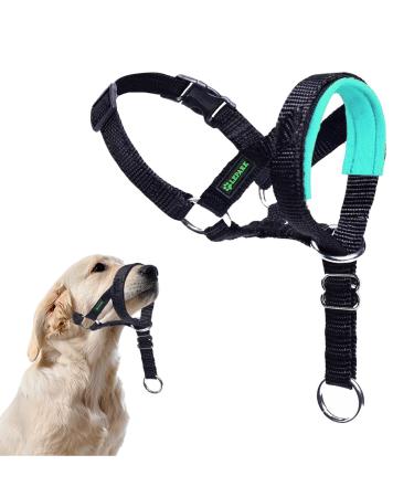 ILEPARK Dog Halver with seat belt head dishes for dogs to stop pulling adjustable and easy to control (m green) m green