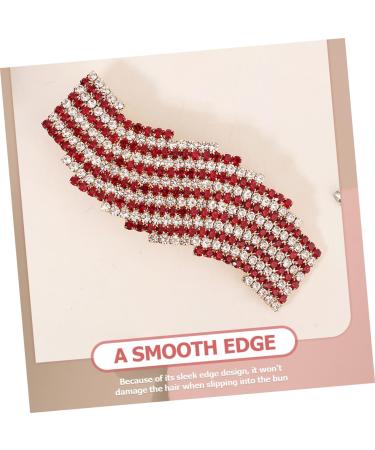 minkissy Rhinestone Hairpin Metal Hair Clips for Women Red Rhinestone Hair Clips Hair Barrettes for Women Bridal Accessories Aesthetic Hair Accessories Bride Rhinestones Exotic Wedding - Buy Online on GoSupps.com