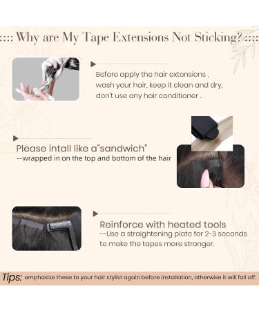 Buy Hetto Real Hair Tape-In Extensions - Brown Remy Hair Recovery Tapes Dark Brown with Red Blonde Highlights 35cm 50g - Buy Online on GoSupps.com