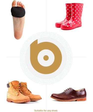 Brison Metatarsal Pads - Ball of Foot Cushion for Metatarsalgia Pain Relief - Large Black Sleeve for Tight Fitting Shoes - Buy Online on GoSupps.com