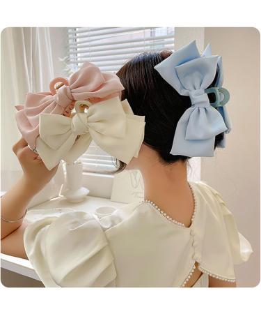 XHLIZHU Bow Hair Claw Clip Big Black Bowknot Hair Clips for Long Thick for Women Girls (White) - Buy Online on GoSupps.com