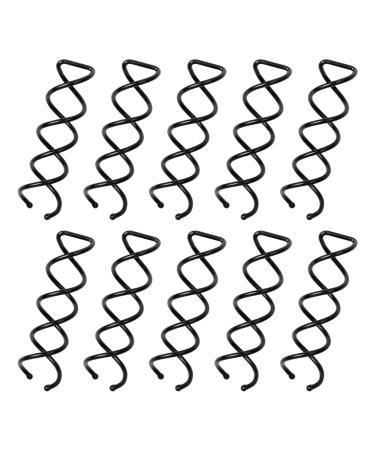 DEFUTAY 10PC Spiral Hair Pins  Twist Hair Pins Corkscrew Hair Pins Spin Pins Non-Scratch Round Clip for Women Hair Style DIY (Black)
