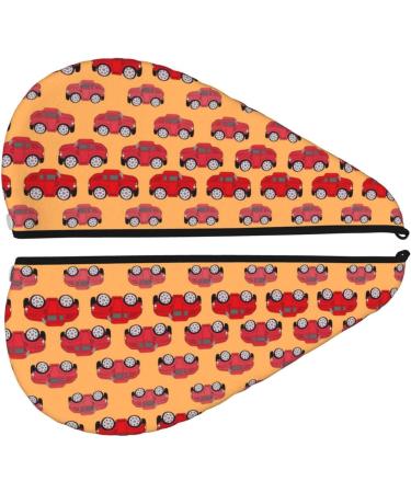 Red Cars Microfiber Hair Towel Wrap - Super Absorbent Coral Velvet Quick Dry Cap for Long Curly & Thick Hair | Women's Hair Care Essentials - Buy Online on GoSupps.com