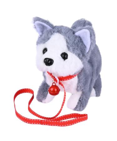 WorWoder Plush Husky Dog Toy Puppy Electronic Interactive Pet Dog - Walking Barking Tail Wagging Stretching Companion Animal for Kids (Husky Dog)