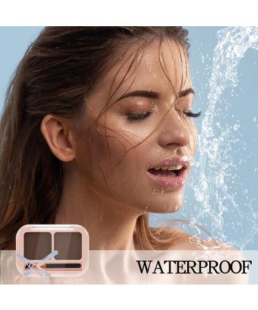 Buy Waterproof Eyebrow Powder - 2 Shades Palette with Brush | Long-Lasting Eyebrow Filler #003 Dark Brown - International Shipping Available - Buy Online on GoSupps.com