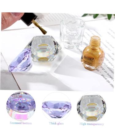 Beavorty nail art crystal cup cosmetics glass jars nail polish glass cup crystal glass cup nail art glass jar lipstick glass jar cream glass jar manicure purple big diamond 6.5x8cm Purple - Buy Online on GoSupps.com